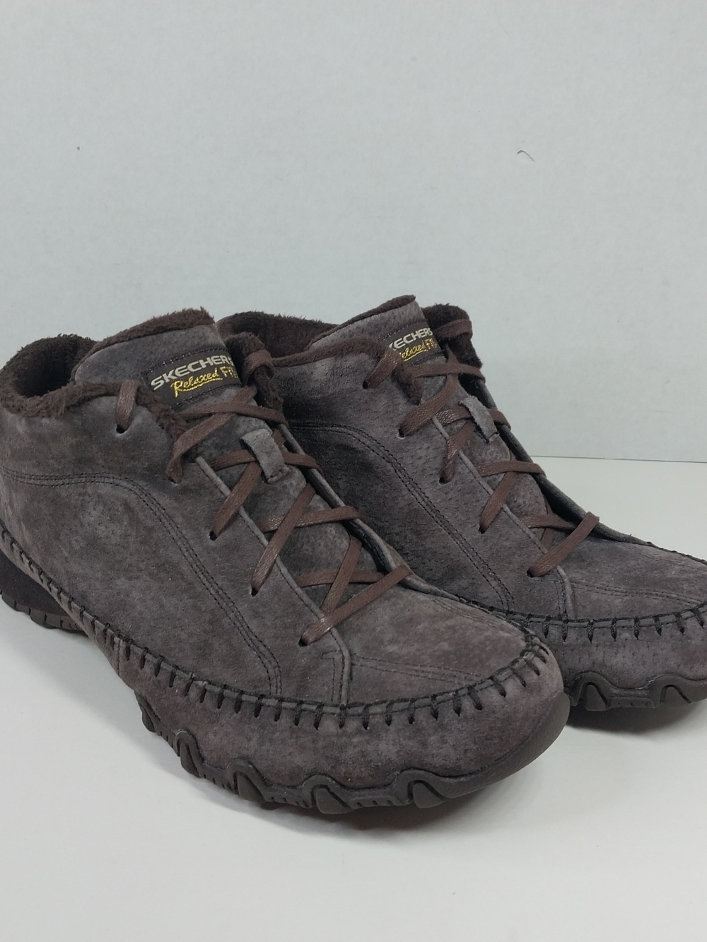 Skechers Bikers Women’s Size 8.5 Chocolate Suede Leather Chukka Moccasin Boots